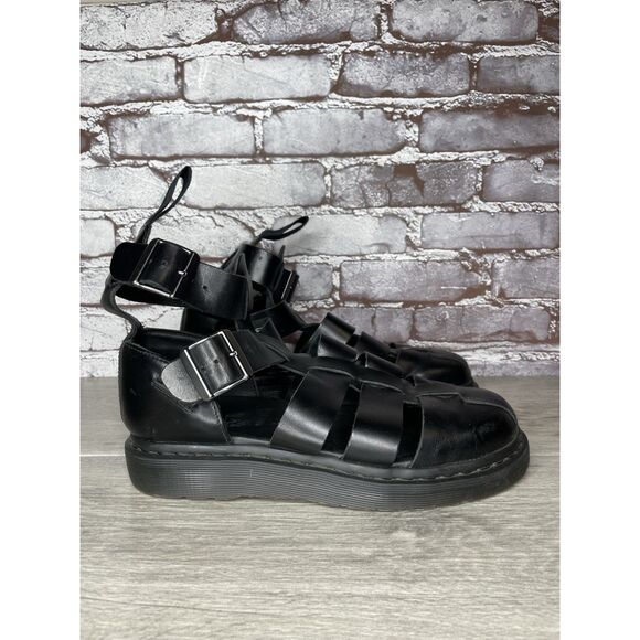 Dr. Martens Geraldo Black Leather Strap Gladiator Wedge Sandals Men’s 9M US/42EU main image 14